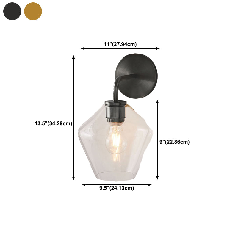 Simple Wall Sconce Lamp Glass Wall Mounted Light for Bedroom
