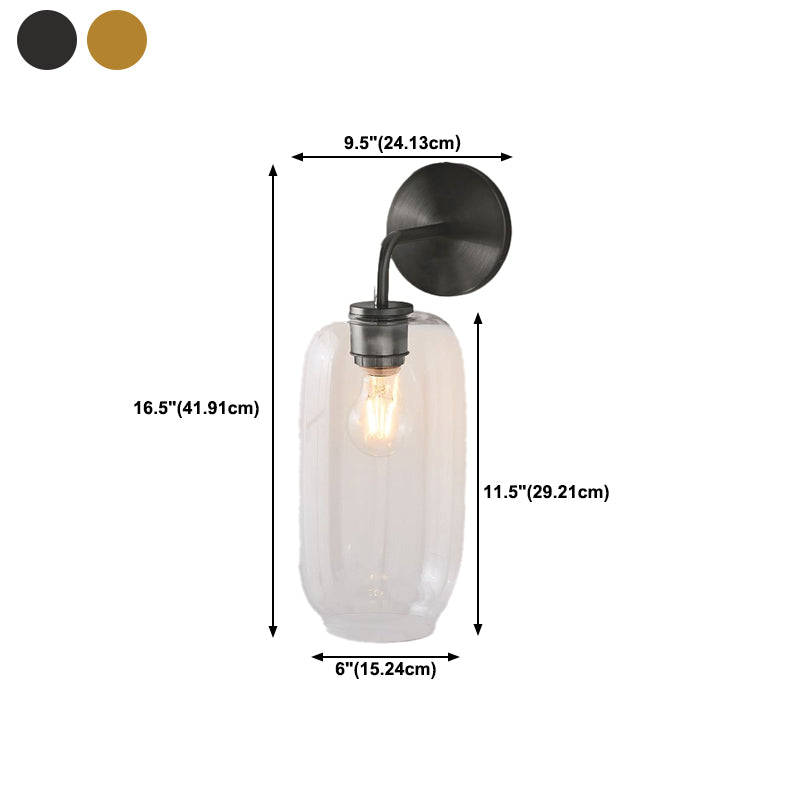 Simple Wall Sconce Lamp Glass Wall Mounted Light for Bedroom