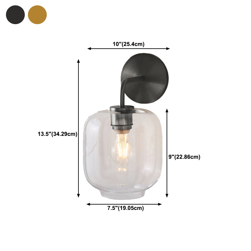 Simple Wall Sconce Lamp Glass Wall Mounted Light for Bedroom