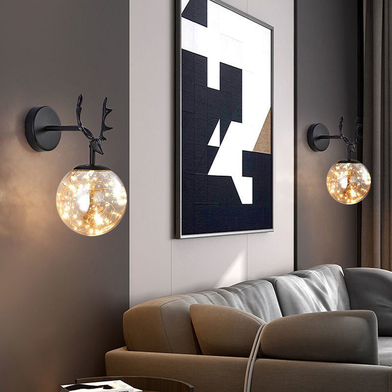 Modern Creative Wall Lamp Glass Bedside Wall Sconce Light for Living Room