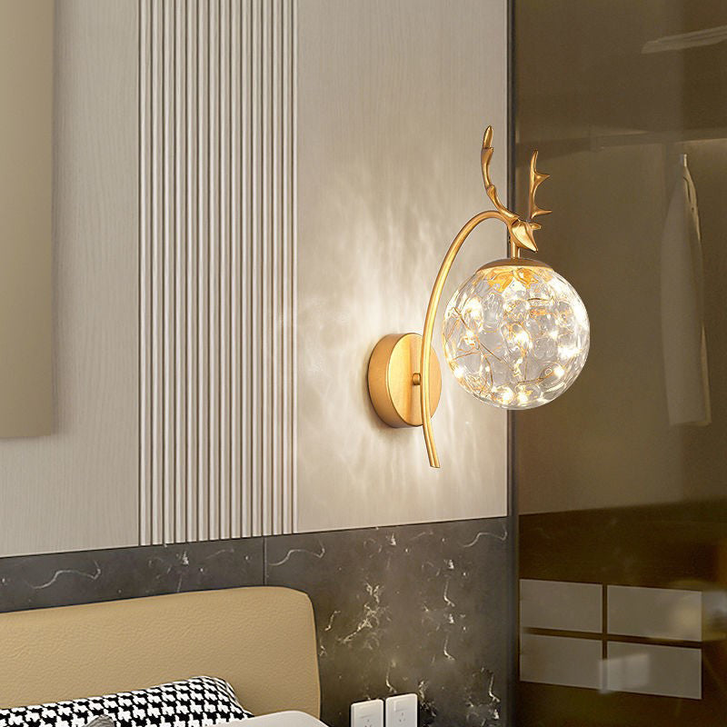Modern Creative Wall Lamp Glass Bedside Wall Sconce Light for Living Room