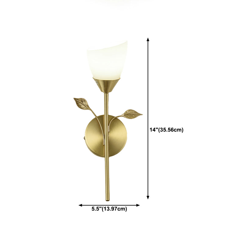 Modern Minimalist Wall Mounted Lamp Glass Wall Lamp in Brass for Living Room