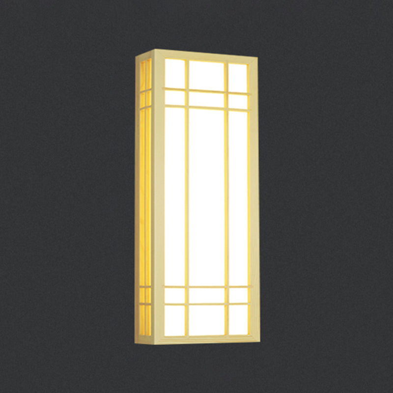 Wooden Wall Mount Light Modern Wall Sconce Lamp with Plastic Shade for Living Room