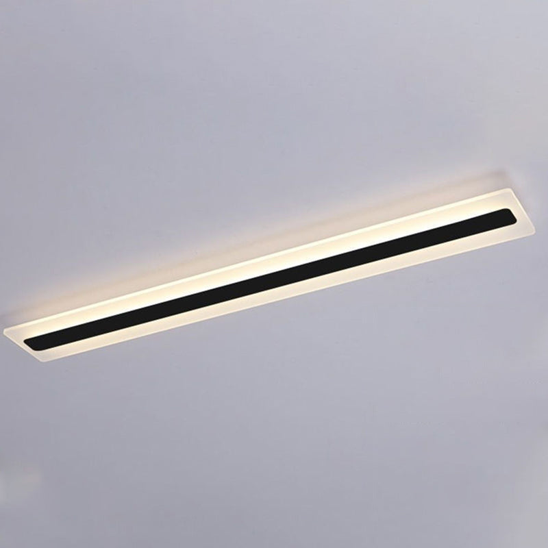 Metal Linear Shape Wall Light Modern 1 Light Wall Mount Fixture in Black