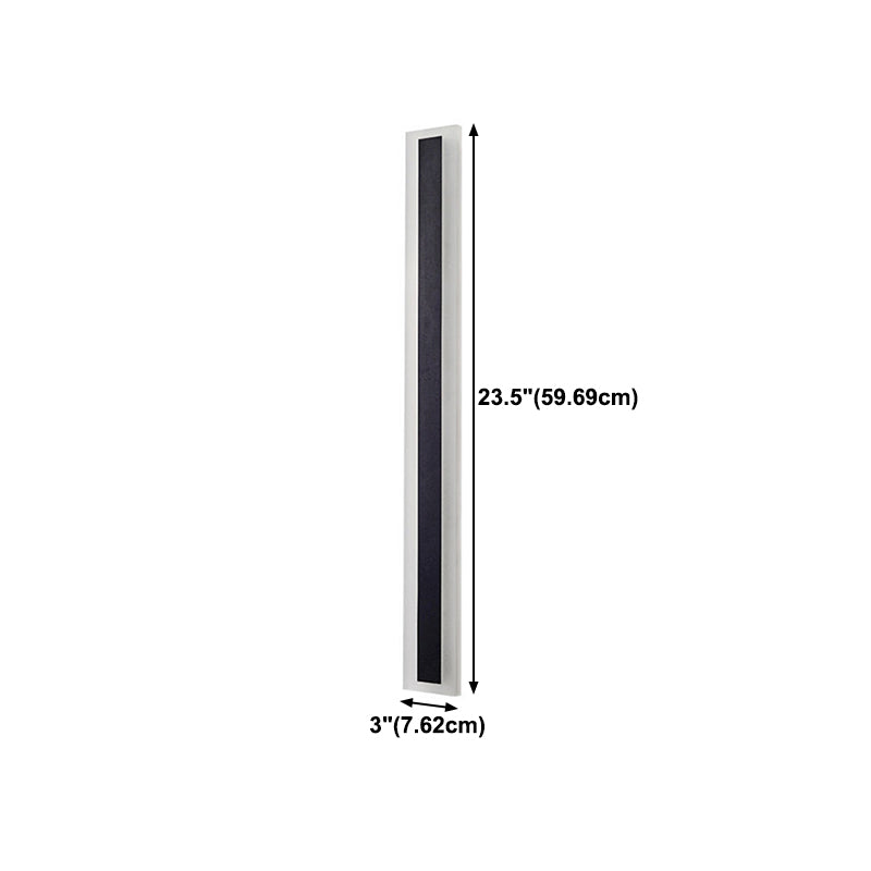 Metal Linear Shape Wall Light Modern 1 Light Wall Mount Fixture in Black