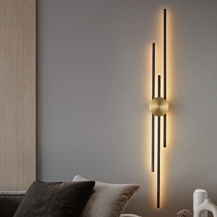 Metal Linear Shape Wall Light Modern Multi Lights Wall Mount Fixtures