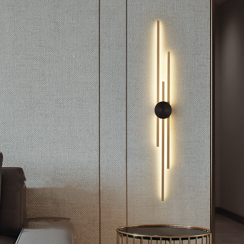 Metal Linear Shape Wall Light Modern Multi Lights Wall Mount Fixtures