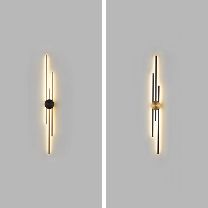 Metal Linear Shape Wall Light Modern Multi Lights Wall Mount Fixtures