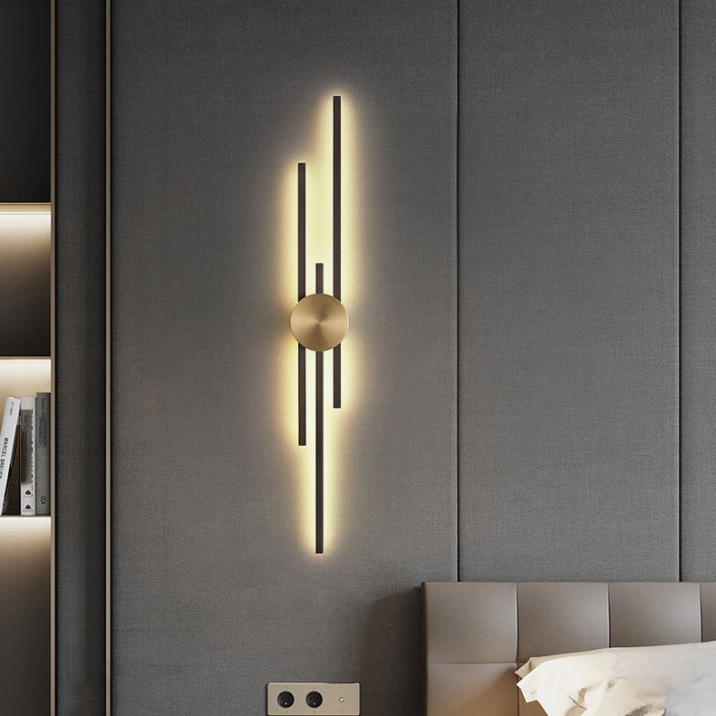 Metal Linear Shape Wall Light Modern Multi Lights Wall Mount Fixtures