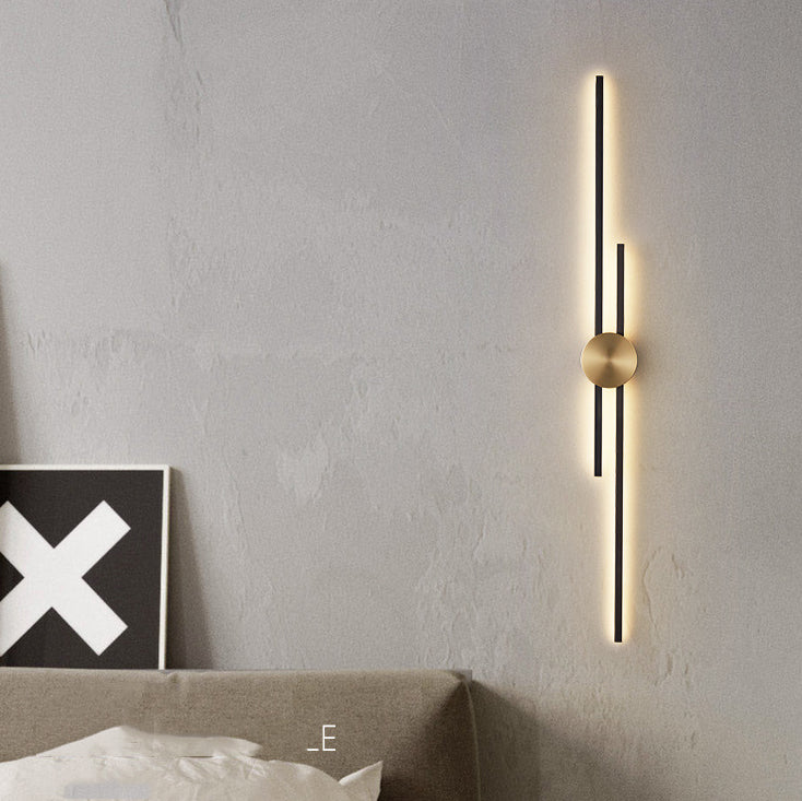 Metal Linear Shape Wall Light Modern Multi Lights Wall Mount Fixtures