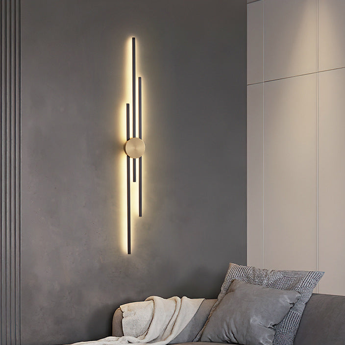 Metal Linear Shape Wall Light Modern Multi Lights Wall Mount Fixtures