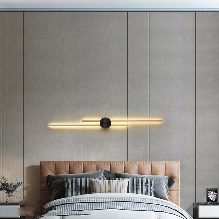 Metal Linear Shape Wall Light Modern Multi Lights Wall Mount Fixtures