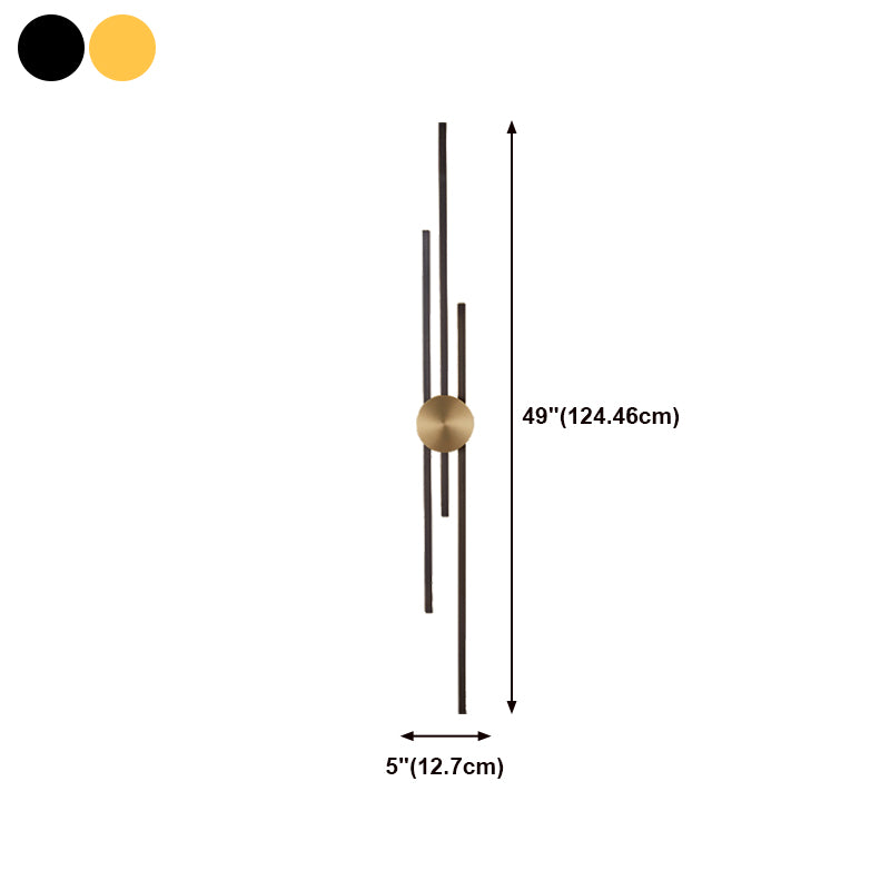 Metal Linear Shape Wall Light Modern Multi Lights Wall Mount Fixtures