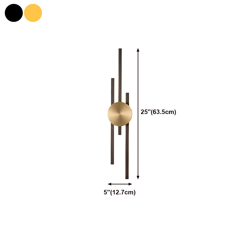 Metal Linear Shape Wall Light Modern Multi Lights Wall Mount Fixtures