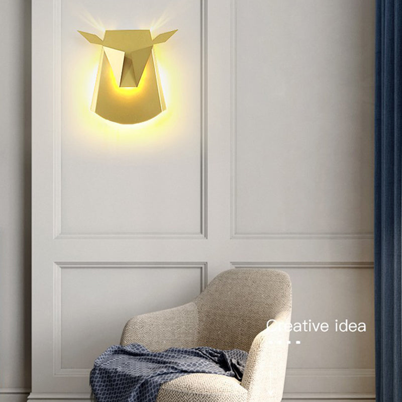 1-Light Geometric Wall Lighting Ideas Modern Style Metal Wall Mounted Light
