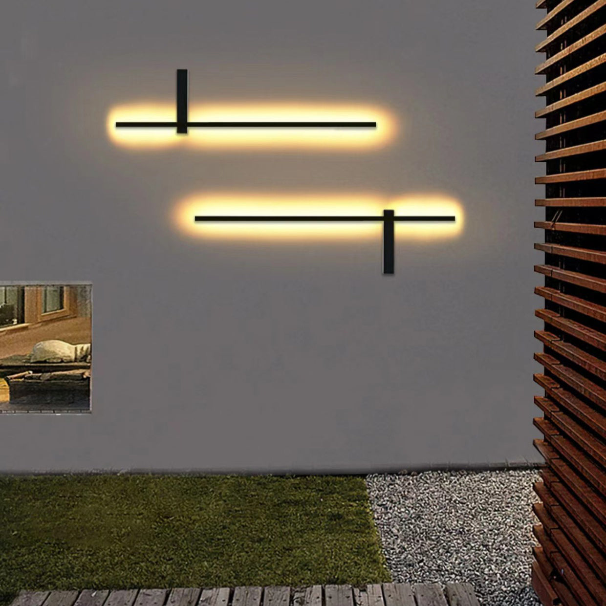 Metal Linear Shape Wall Light Modern Single Light Wall Mount Fixtures