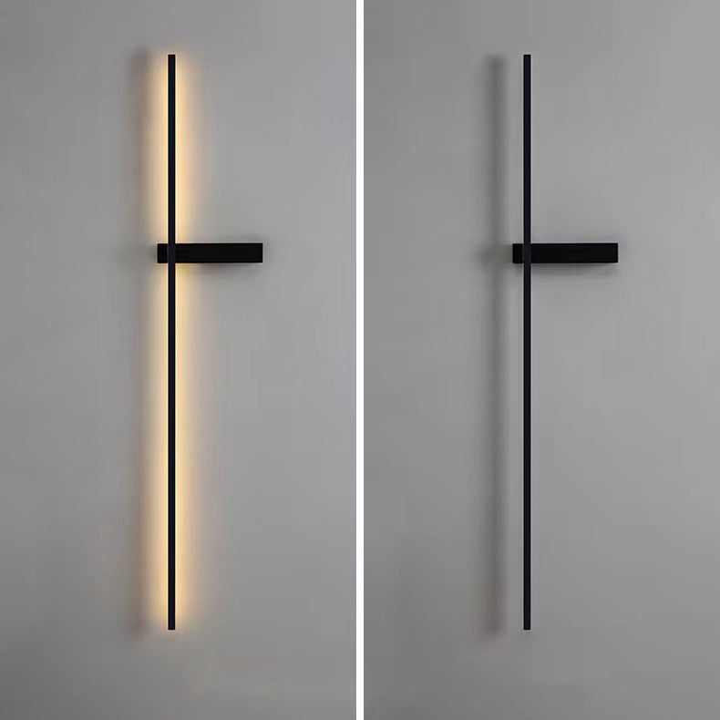 Metal Linear Shape Wall Light Modern Single Light Wall Mount Fixtures