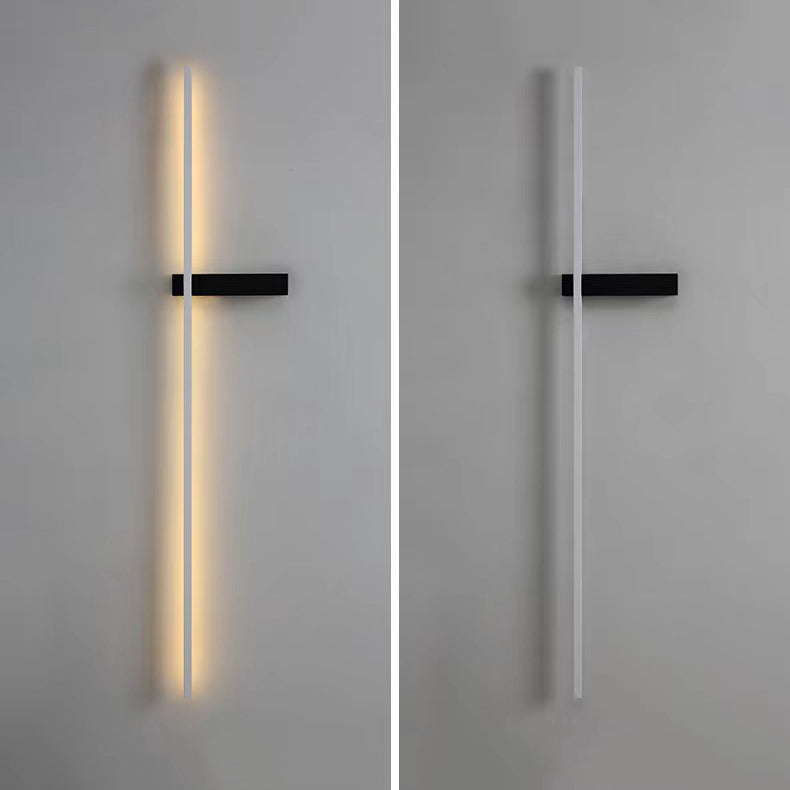 Metal Linear Shape Wall Light Modern Single Light Wall Mount Fixtures