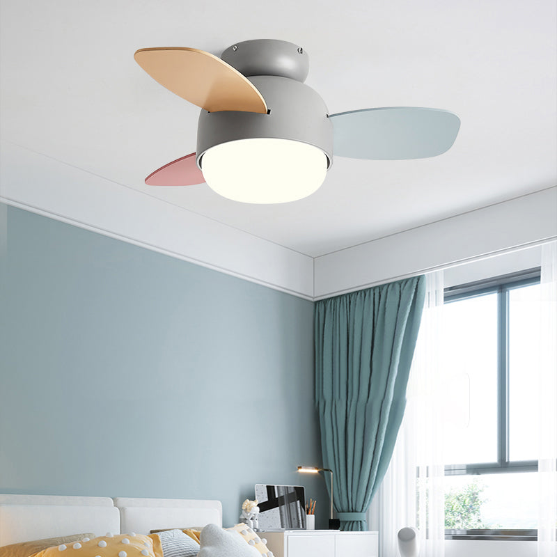 Metal Ceiling Fan Light Modern Style 1 Light Ceiling Fan Lighting for Children's Room