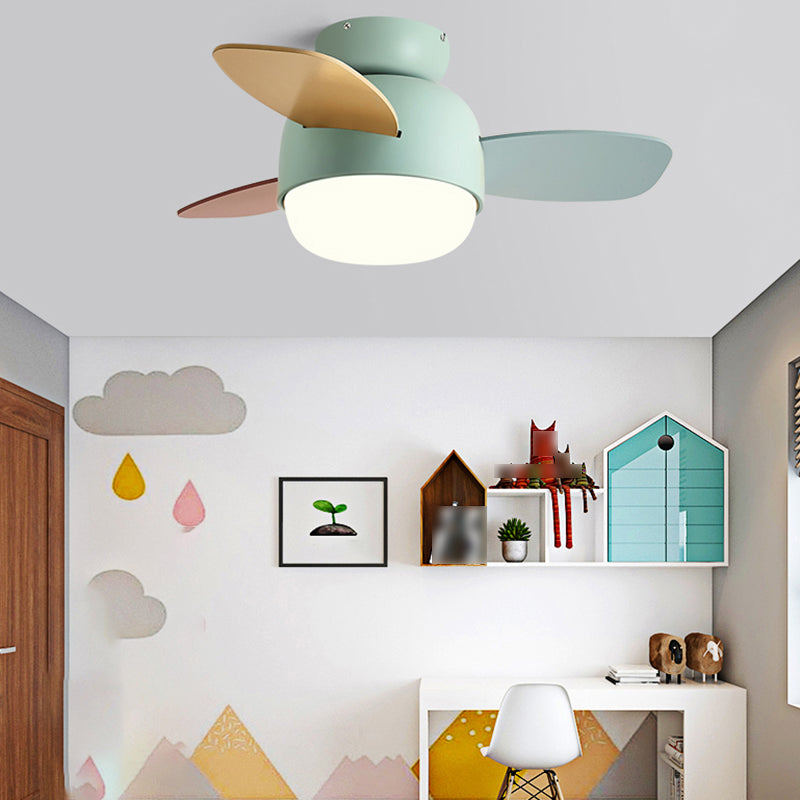 Metal Ceiling Fan Light Modern Style 1 Light Ceiling Fan Lighting for Children's Room