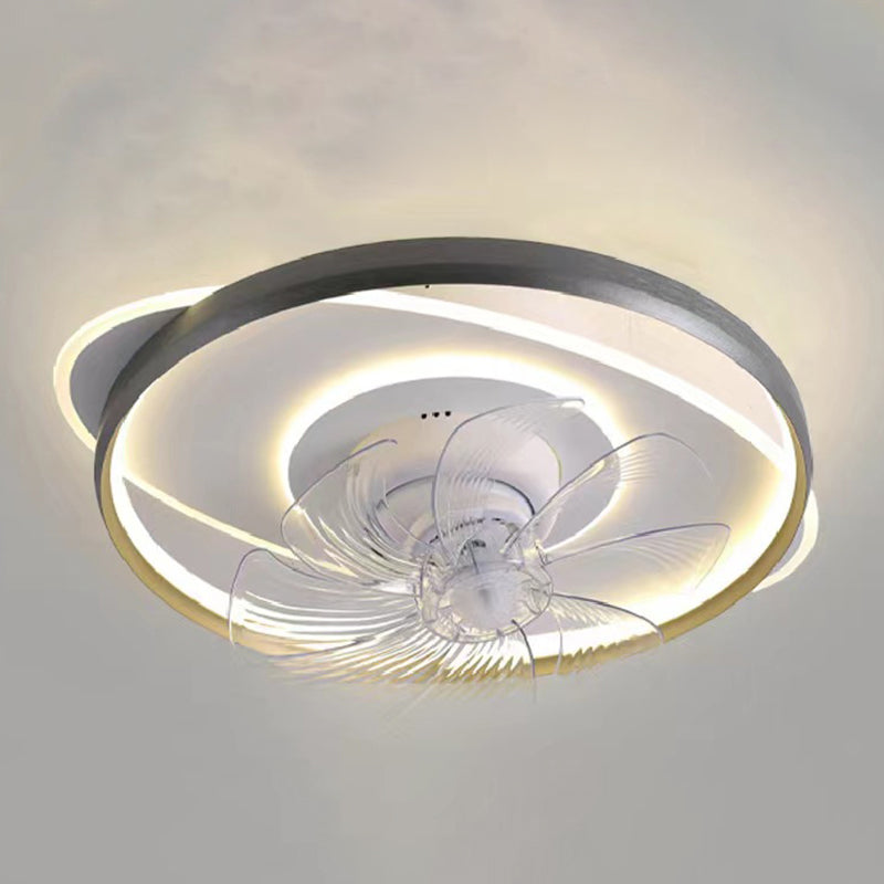 Multi Light Ceiling Fan Light Modern Style Metal Ceiling Fan Light for Living Room