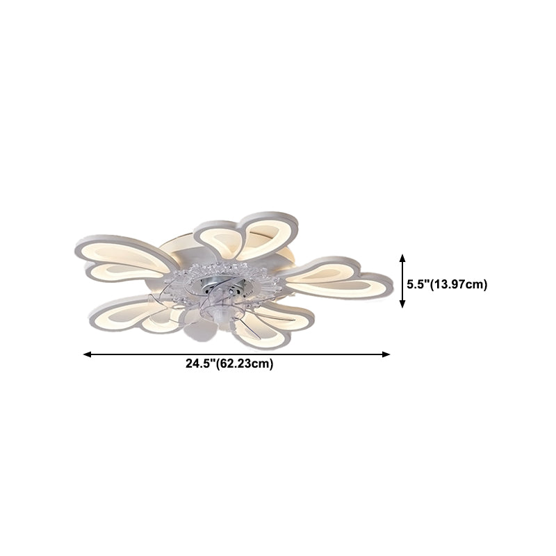 Multi Light Ceiling Fan Lighting Modern Style Metal Ceiling Fan Light for Dining Room