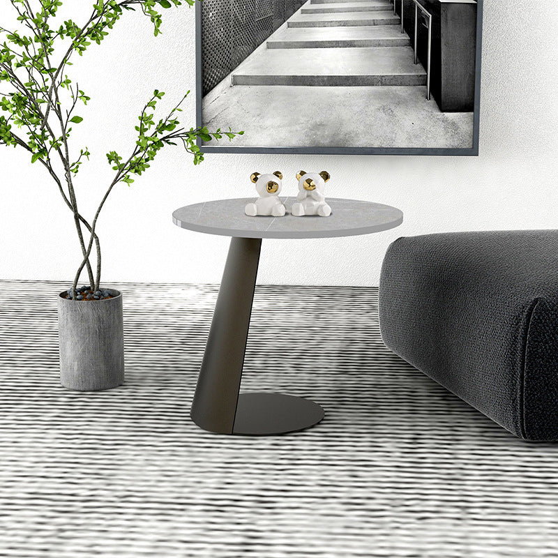 3 Legs Base Cocktail Table Rock Top Metal Base Rectangle Coffee Table