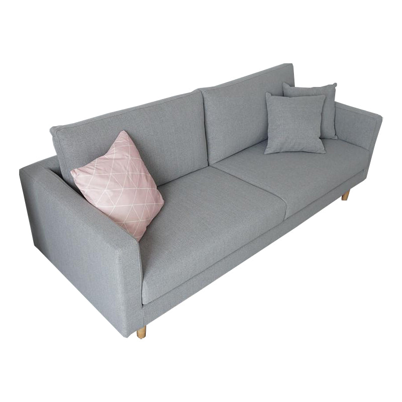 Living Room Contemporary Cushions Square Arm Linen Chesterfield Sofa