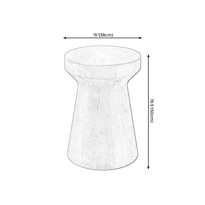 Square Block Base Design Cocktail Table Solid Wood Round Coffee Table