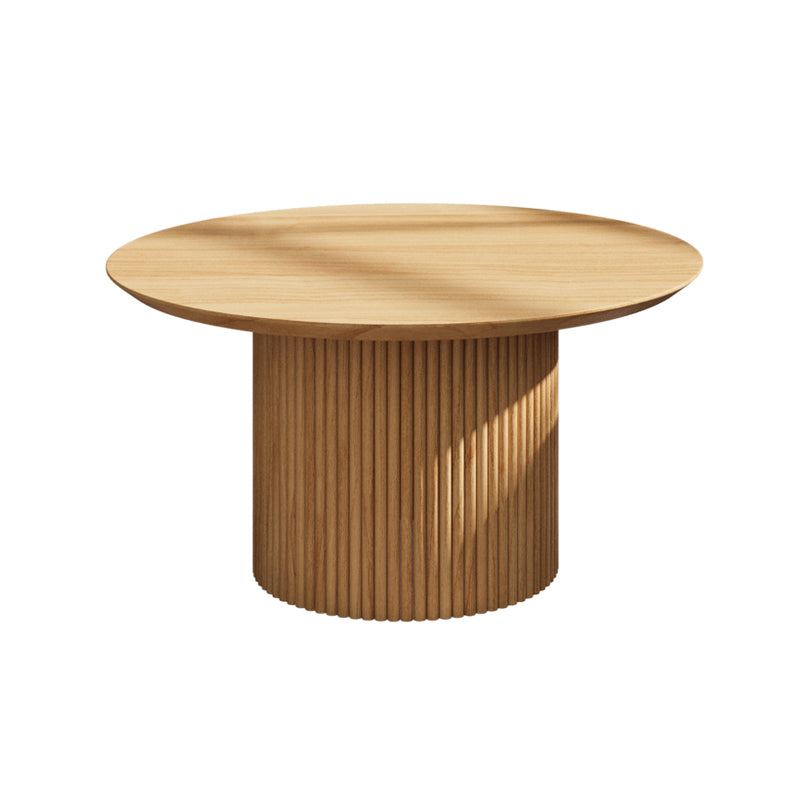 16.5" Tall Pedestal End Table Ashwood/Pine Round Side End Table