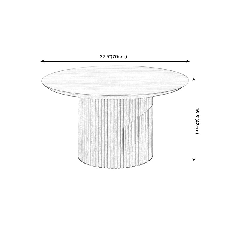 16.5" Tall Pedestal End Table Ashwood/Pine Round Side End Table