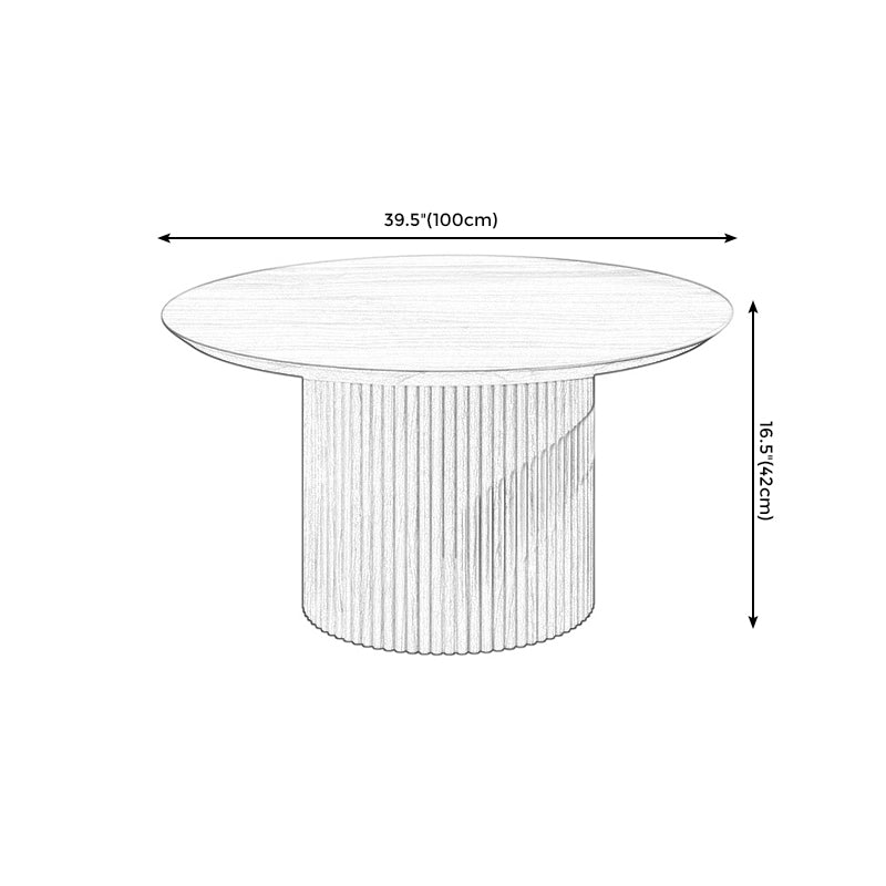16.5" Tall Pedestal End Table Ashwood/Pine Round Side End Table