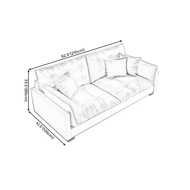 Stationary Contemporary Faux Leather Square Arm Living Room Sofa
