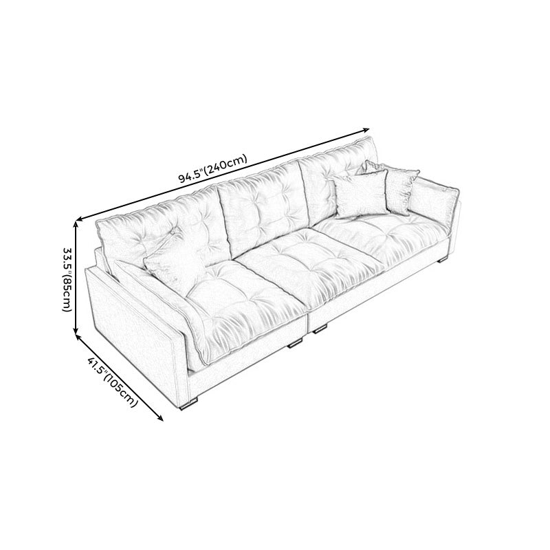 Stationary Contemporary Faux Leather Square Arm Living Room Sofa