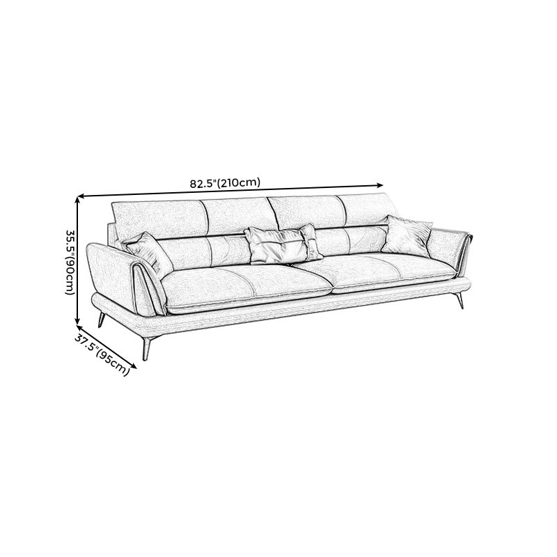 Slipcovered Stationary Stain Resistant Storage Square Arm Gray Sofa