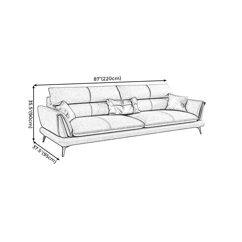Slipcovered Stationary Stain Resistant Storage Square Arm Gray Sofa