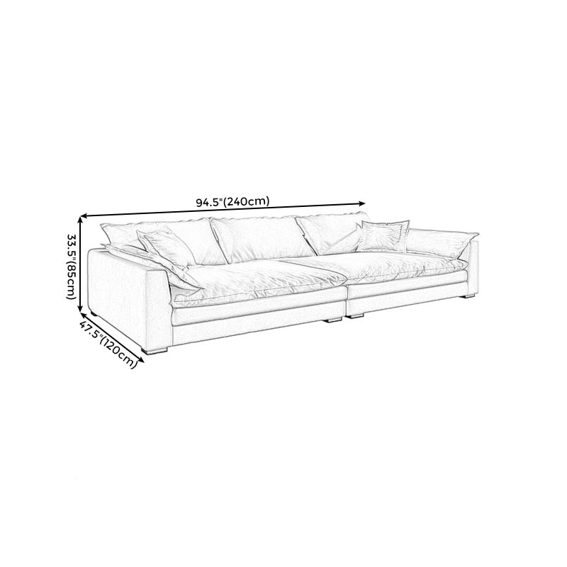 Slipcovered Stationary Down Fill Cushions Pillow Top Arm Seating