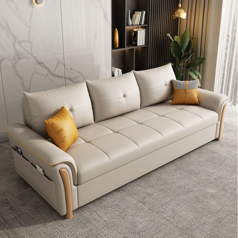 Stationary Stain Resistant Slipcovered Flared Arm 3-seat Seating