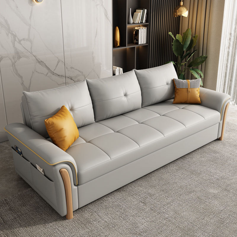 Stationary Stain Resistant Slipcovered Flared Arm 3-seat Seating