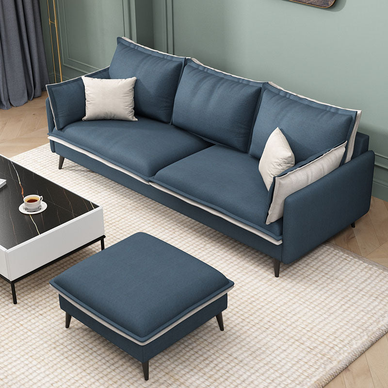 Stationary Stain Resistant Faux Leather 3-seater Pillow Top Arm Settee
