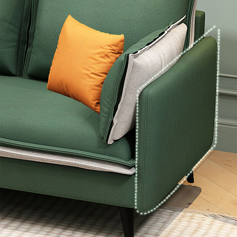 Stationary Stain Resistant Faux Leather 3-seater Pillow Top Arm Settee