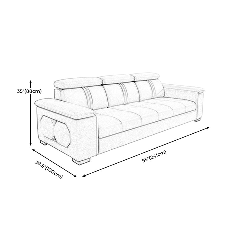 Silve Faux Leather High Back Pillow Top Arm Sofa/Sectional with Stain-Resistant