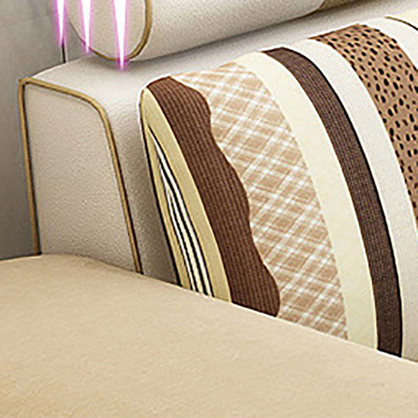 Tuxedo Arm Sofa and Chaise Slipcovered Fabric Settee with Storage