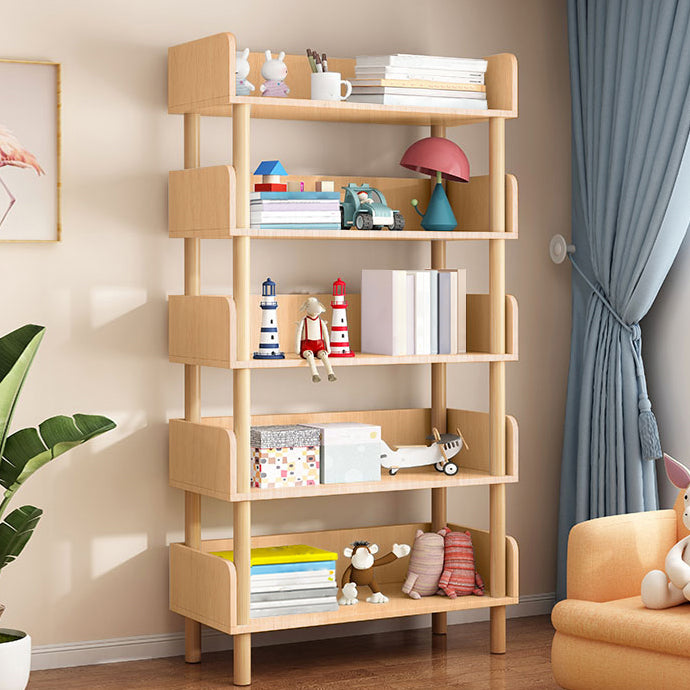 Open Back Modern Style Bookshelf Wood Bookcase for Study Room