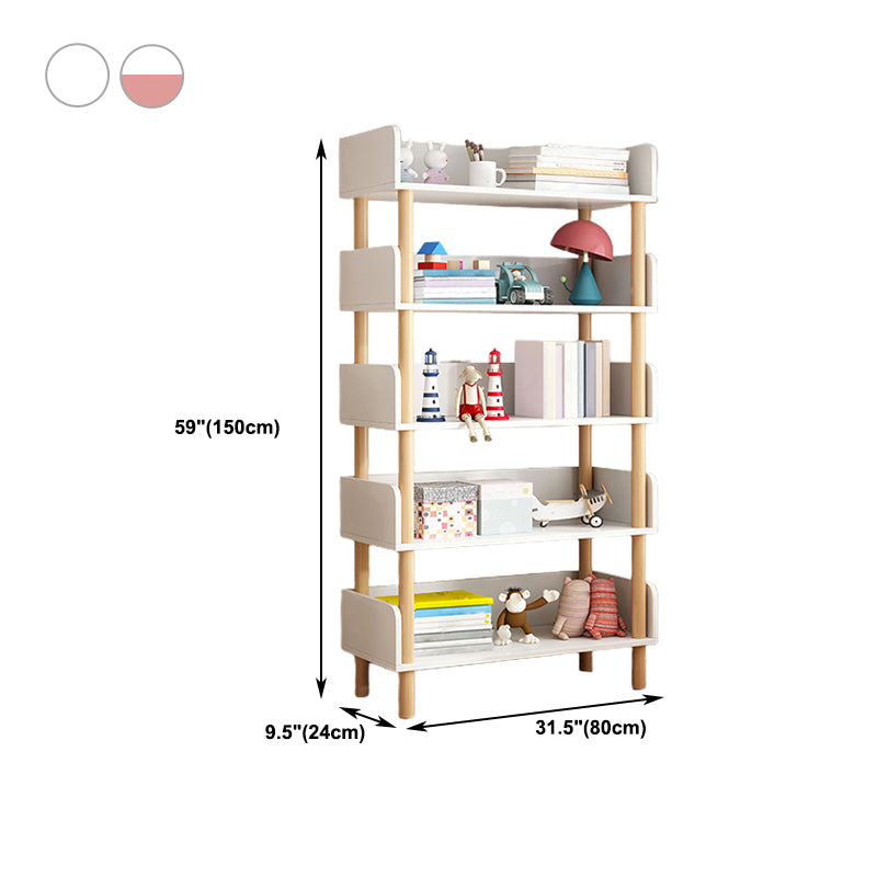 Open Back Modern Style Bookshelf Wood Bookcase for Study Room