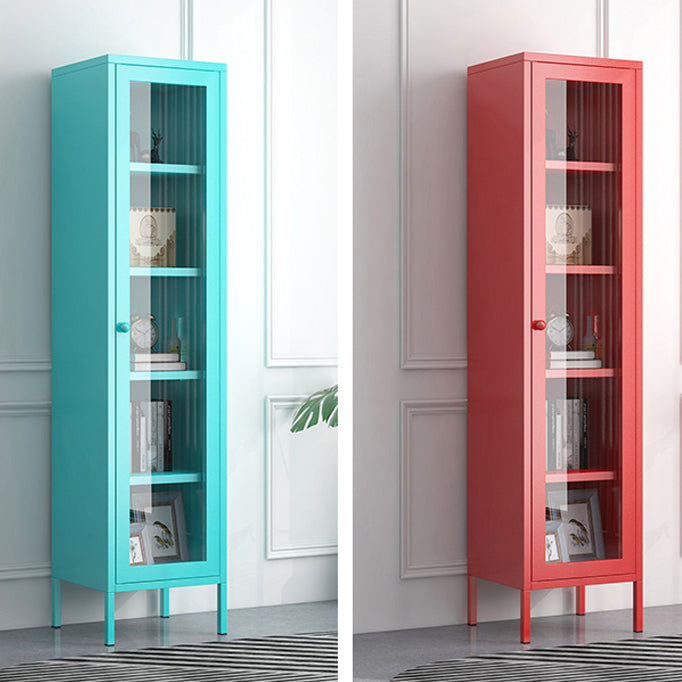 Scandinavian Style Bookshelf Closed Back Bookcase for Study Room with Door
