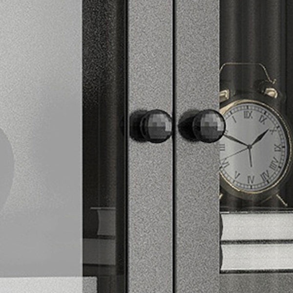 Scandinavian Style Bookshelf Closed Back Bookcase for Study Room with Door