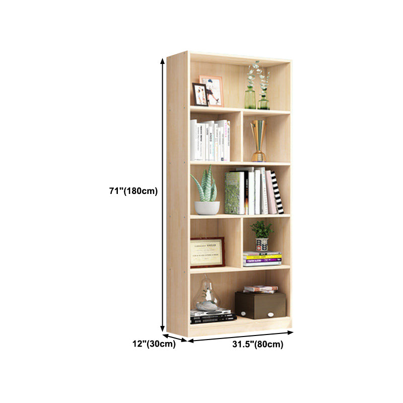 Light Brown Color Modern Bookshelf Wood Bookcase for Home Use