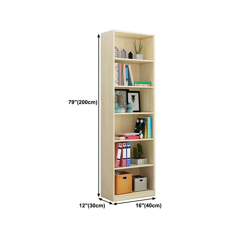 Light Brown Color Modern Bookshelf Wood Bookcase for Home Use
