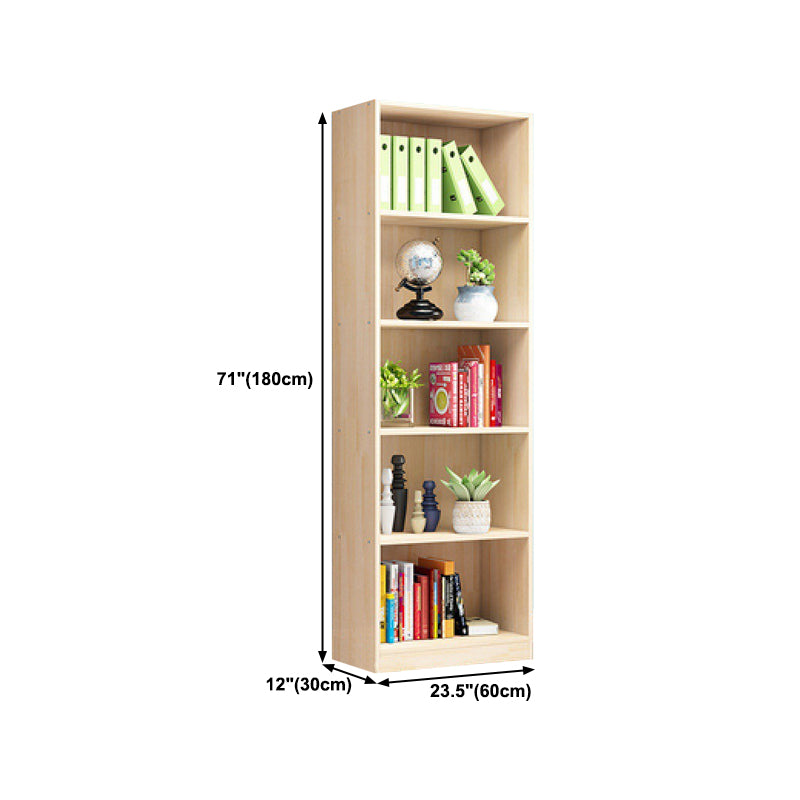Light Brown Color Modern Bookshelf Wood Bookcase for Home Use